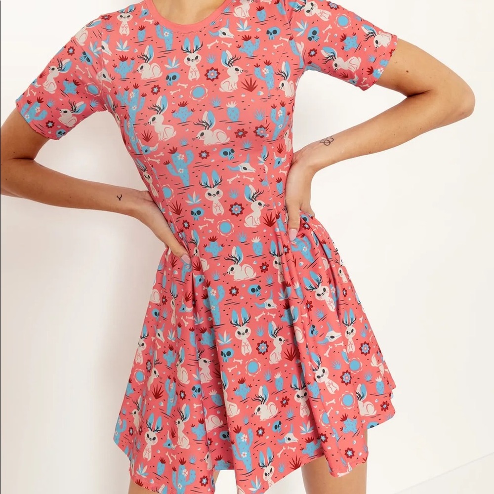Blackmilk The Jackalopes Are Out To Play Evil Tee Dress Bunny Rabbit